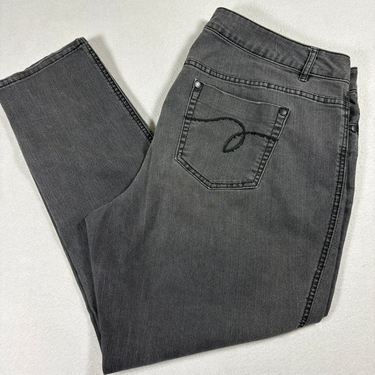 Avenue Womens 20A Gray Skinny Jeans Stretch Denim Y2K Grunge Streetwear