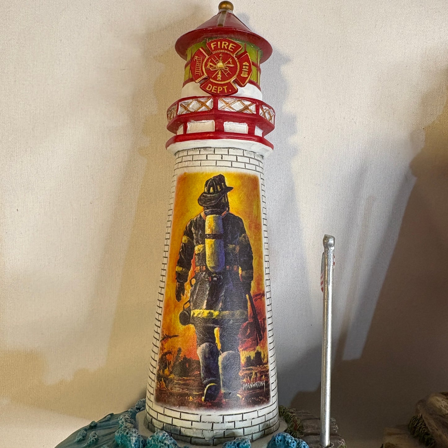 Firefighter Lighthouse Bravery & Honor Figurines Light Up 10" Pair