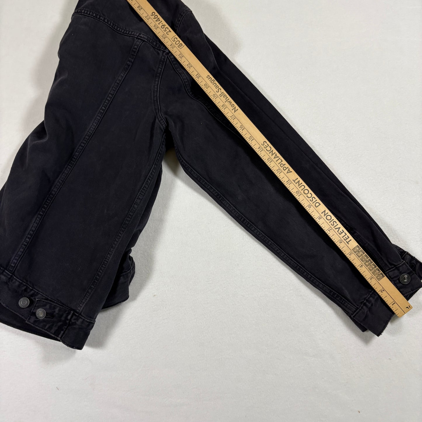 Lucky Brand Mens Denim Jacket Large Black Washed Trucker Vintage 90s Grunge