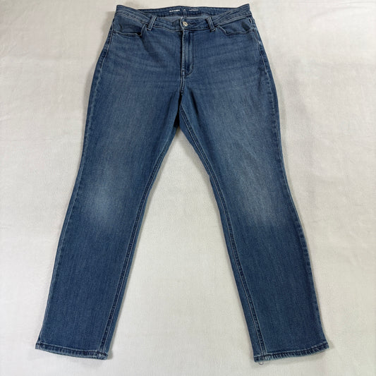 Womens High Rise Straight Jeans Old Navy Tag 12 Short Fits Like 32X27 Blue Denim