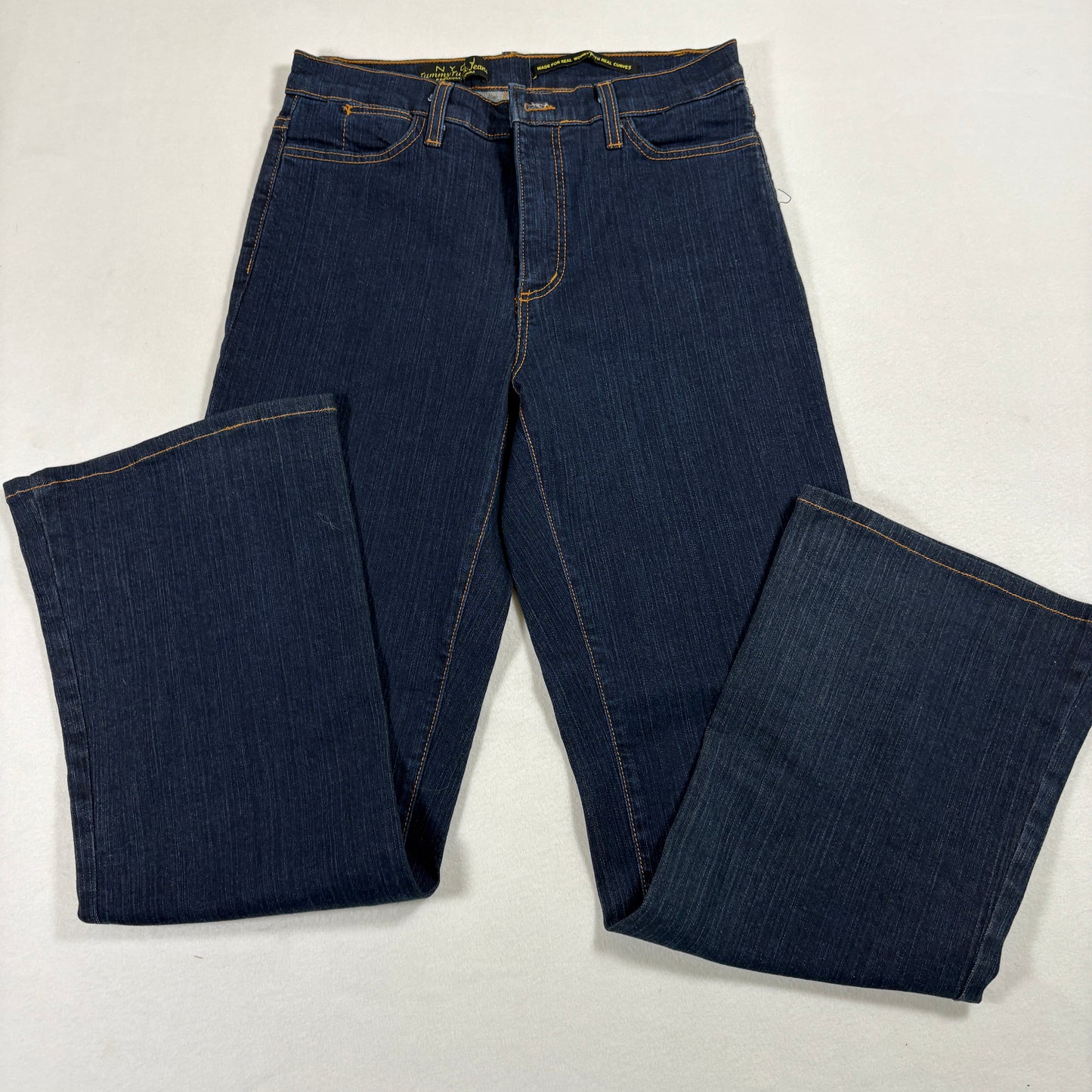 NYDJ Womens Jeans 10P Dark Wash Bootcut Premium Denim Stretch High Rise Curvy