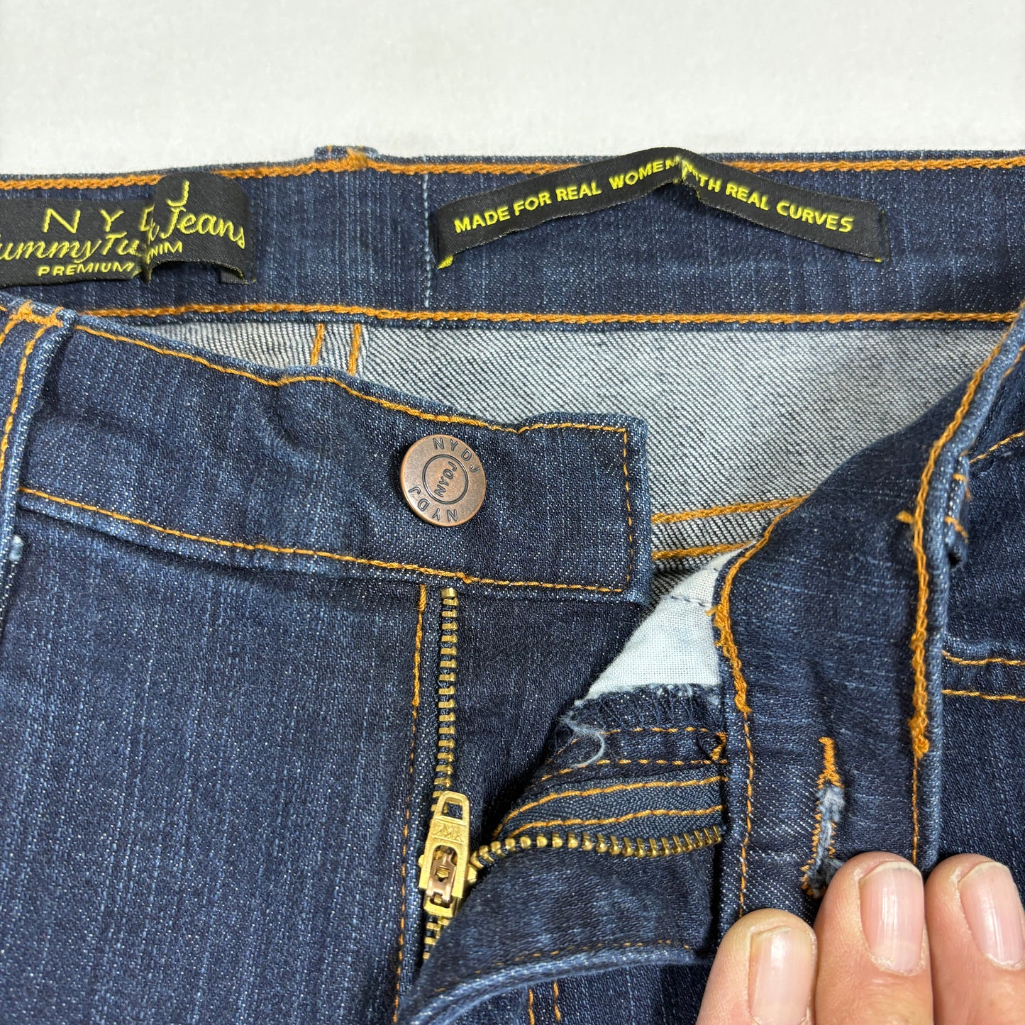 NYDJ Womens Jeans 10P Dark Wash Bootcut Premium Denim Stretch High Rise Curvy