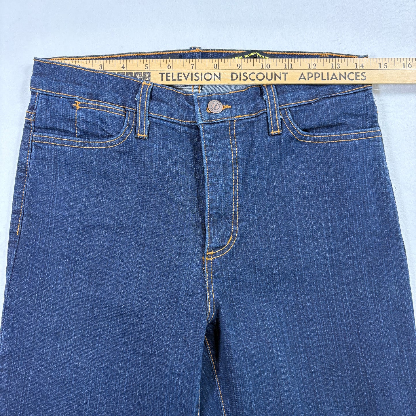 NYDJ Womens Jeans 10P Dark Wash Bootcut Premium Denim Stretch High Rise Curvy