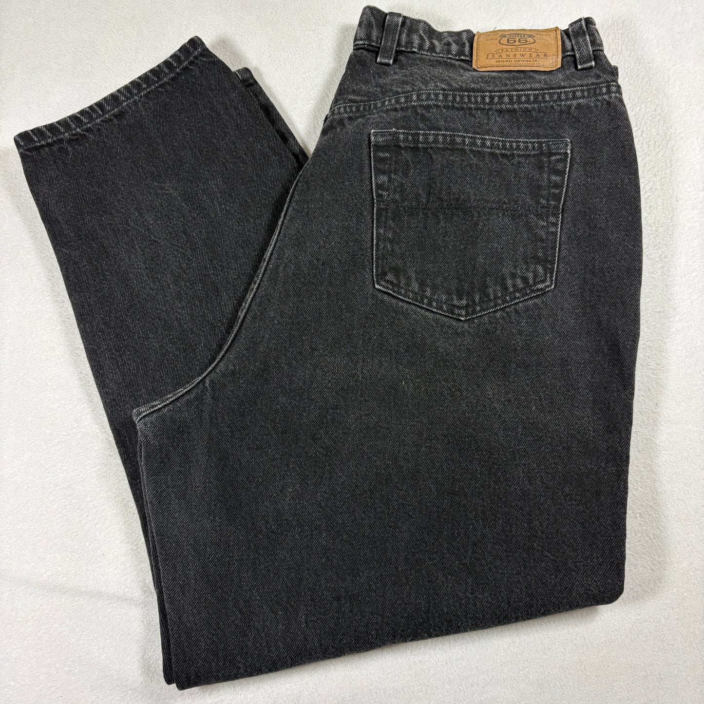 Route 66 Womens 20W Black Jeans Relaxed Fit 90s Vintage Grunge Baggy Denim