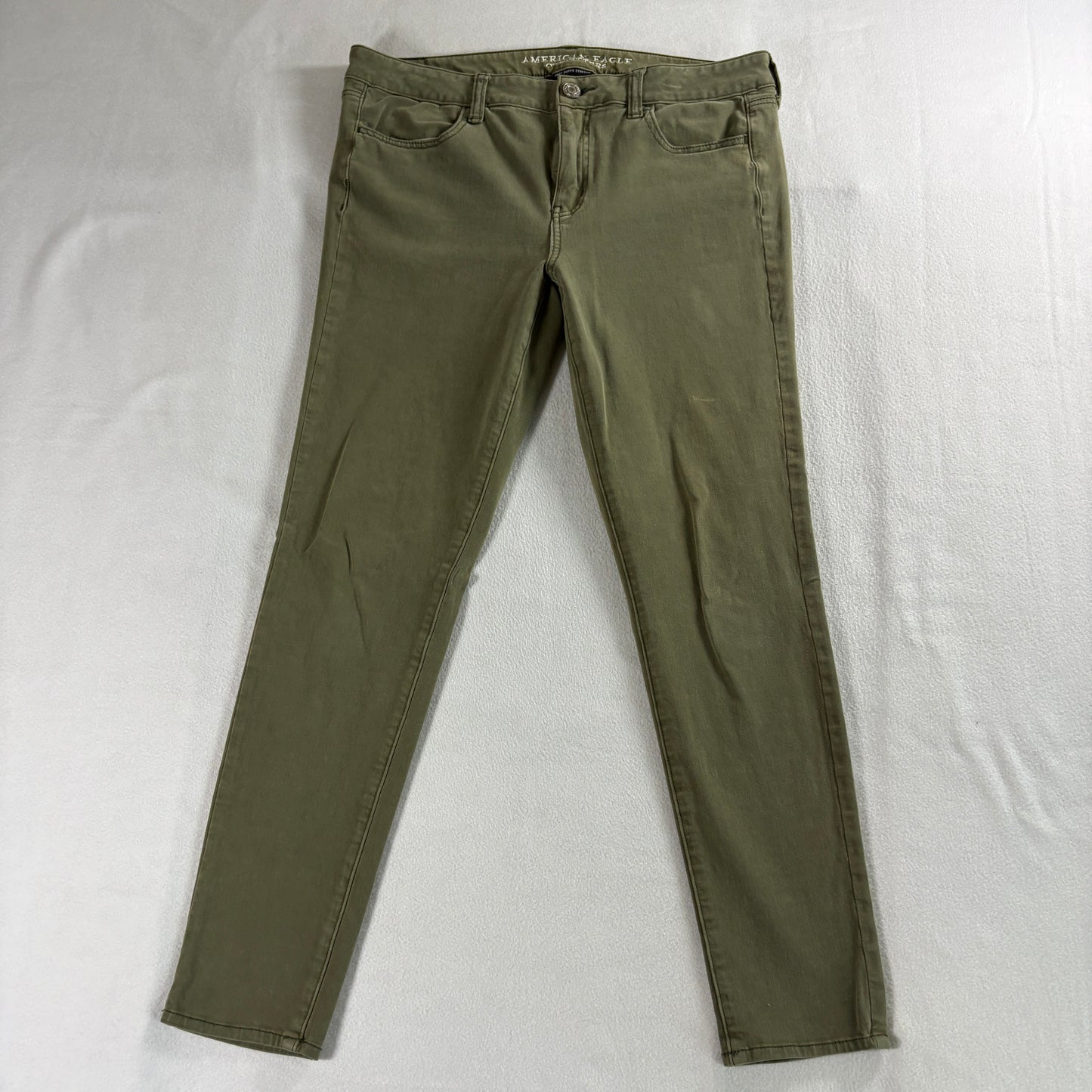 American Eagle Jegging 360 Super Stretch 35x28 Olive Skinny Jeans Womens 8