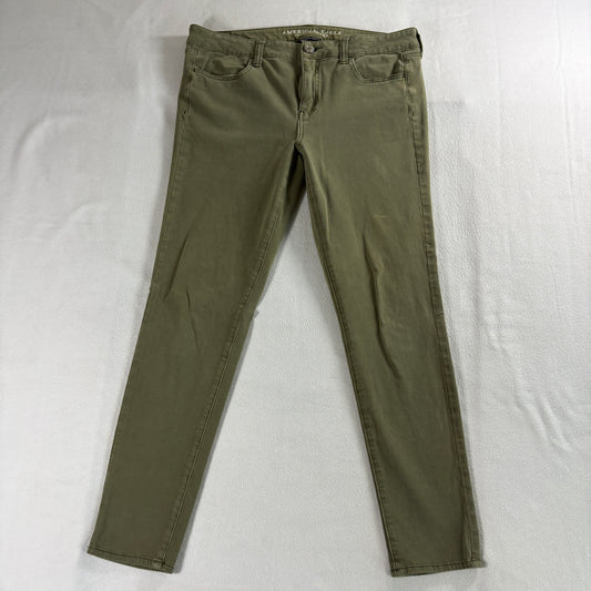 American Eagle Jegging 360 Super Stretch 35x28 Olive Skinny Jeans Womens 8