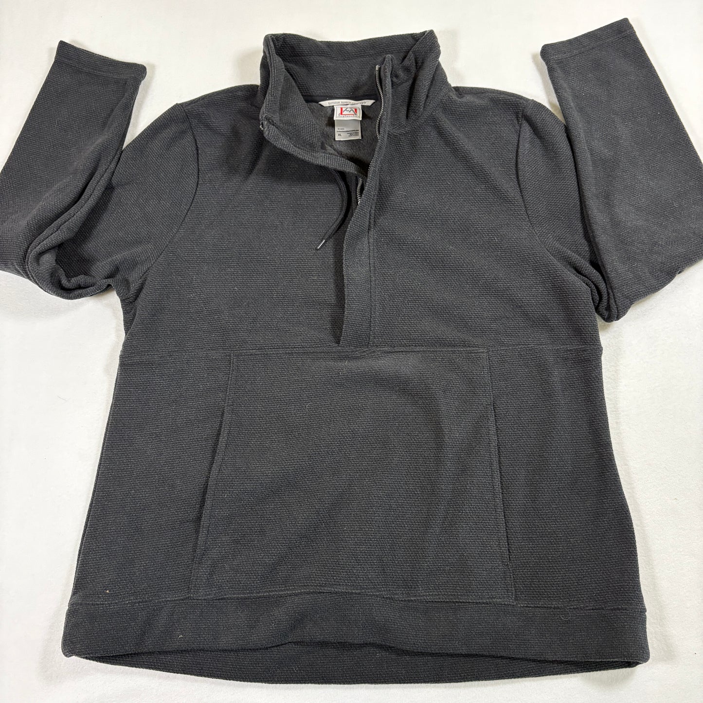 Avalanche Mens Pullover XL Black Quarter Zip Fleece Sweater Outdoor Hiking Warm