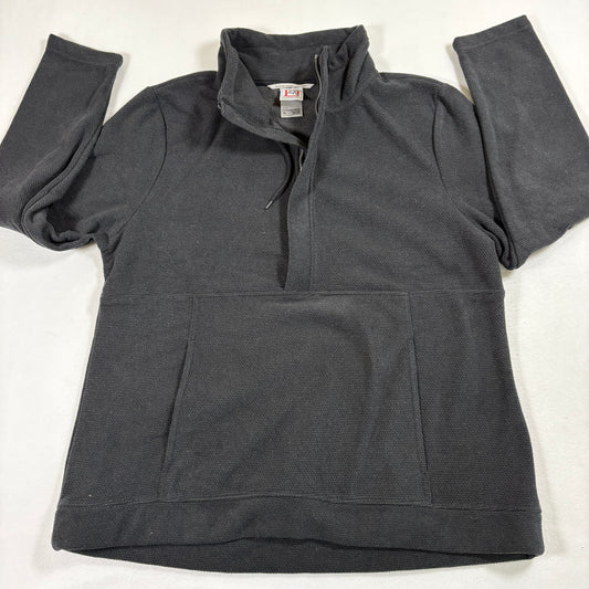 Avalanche Mens Pullover XL Black Quarter Zip Fleece Sweater Outdoor Hiking Warm