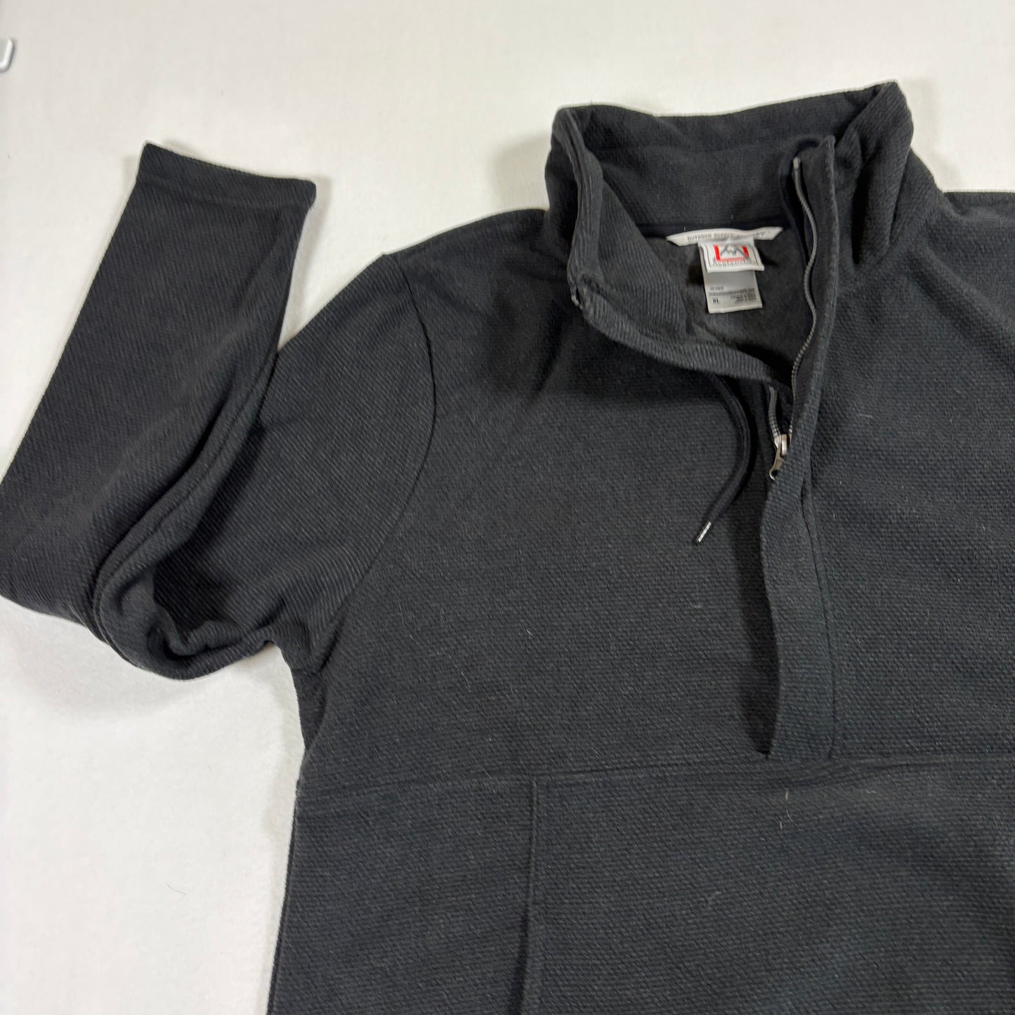 Avalanche Mens Pullover XL Black Quarter Zip Fleece Sweater Outdoor Hiking Warm