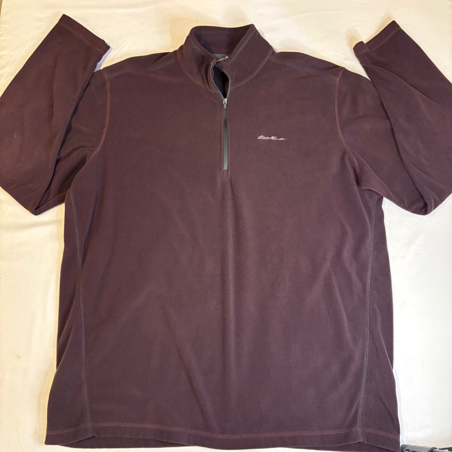 Eddie Bauer 1/4 Zip Fleece Pullover Sweatshirt TXL Tall Purple Long Sleeve Men’s
