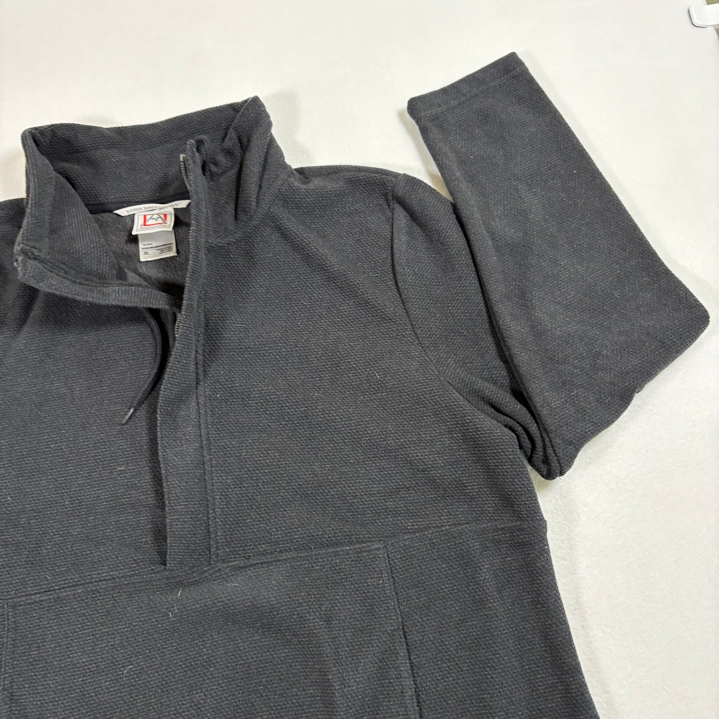 Avalanche Mens Pullover XL Black Quarter Zip Fleece Sweater Outdoor Hiking Warm