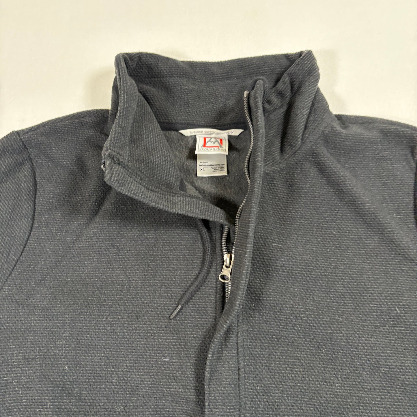 Avalanche Mens Pullover XL Black Quarter Zip Fleece Sweater Outdoor Hiking Warm