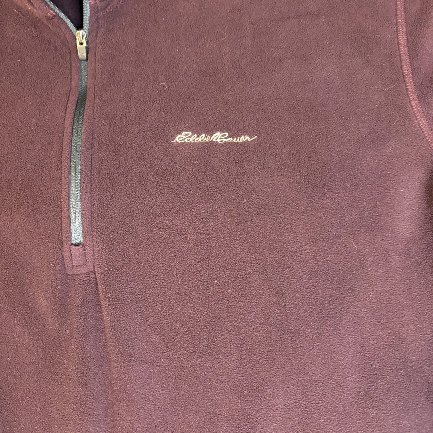 Eddie Bauer 1/4 Zip Fleece Pullover Sweatshirt TXL Tall Purple Long Sleeve Men’s