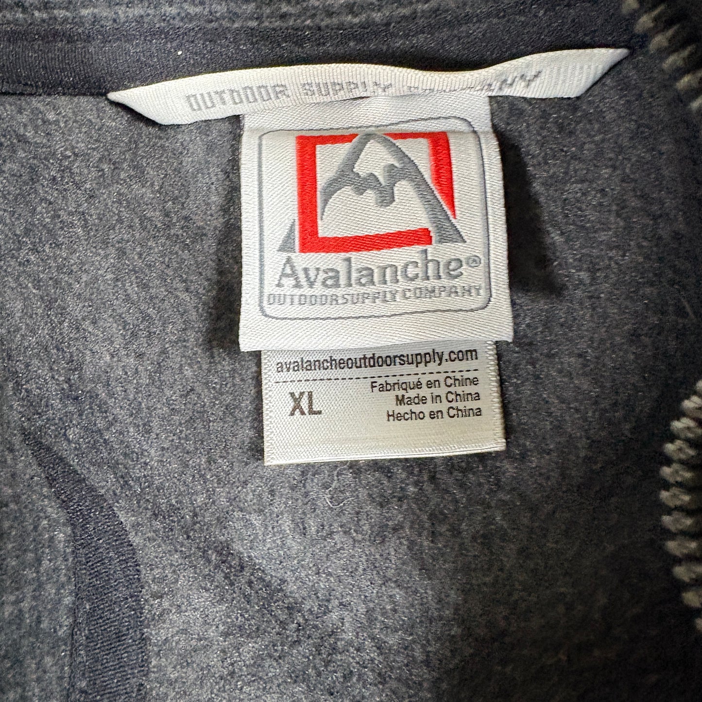 Avalanche Mens Pullover XL Black Quarter Zip Fleece Sweater Outdoor Hiking Warm