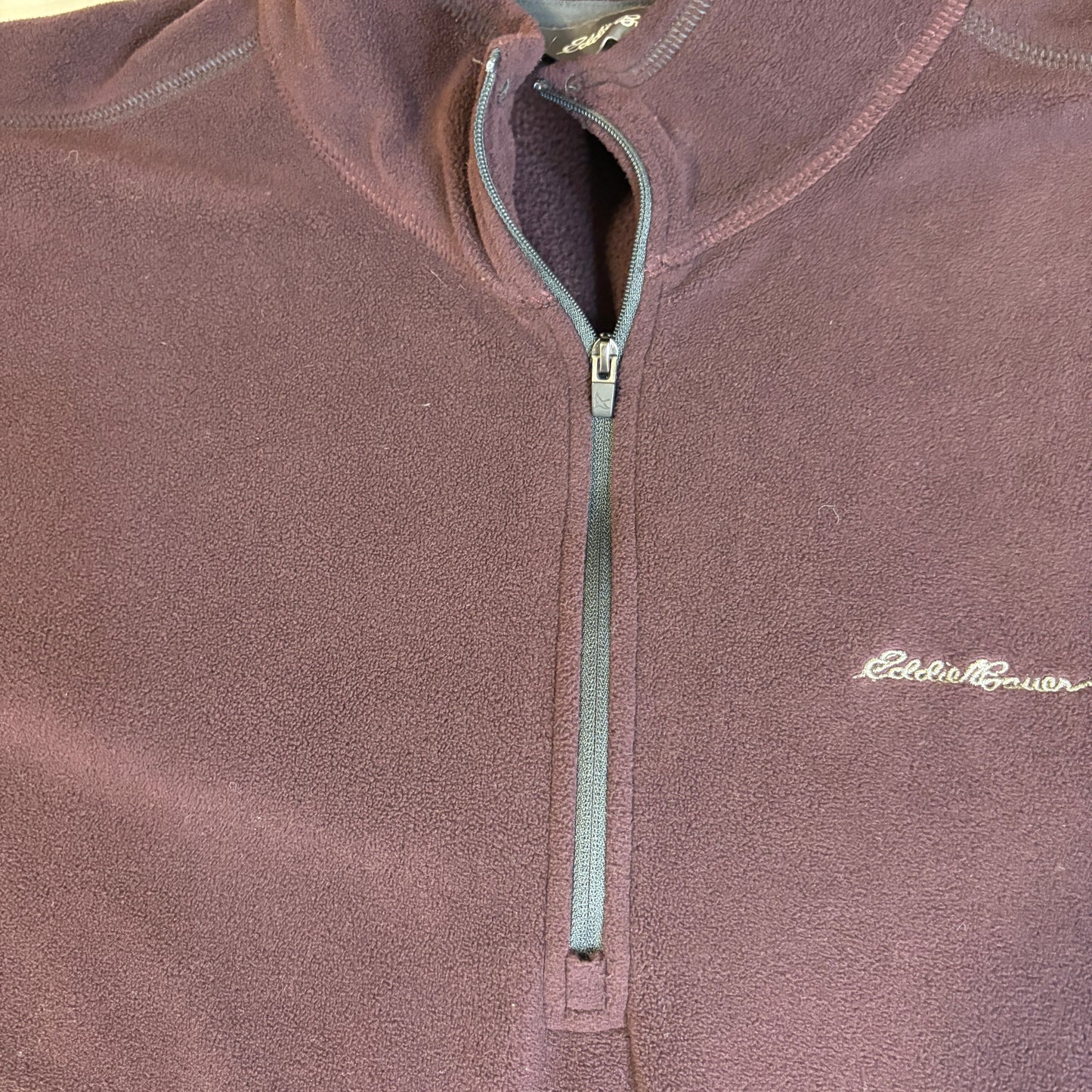 Eddie Bauer 1/4 Zip Fleece Pullover Sweatshirt TXL Tall Purple Long Sleeve Men’s