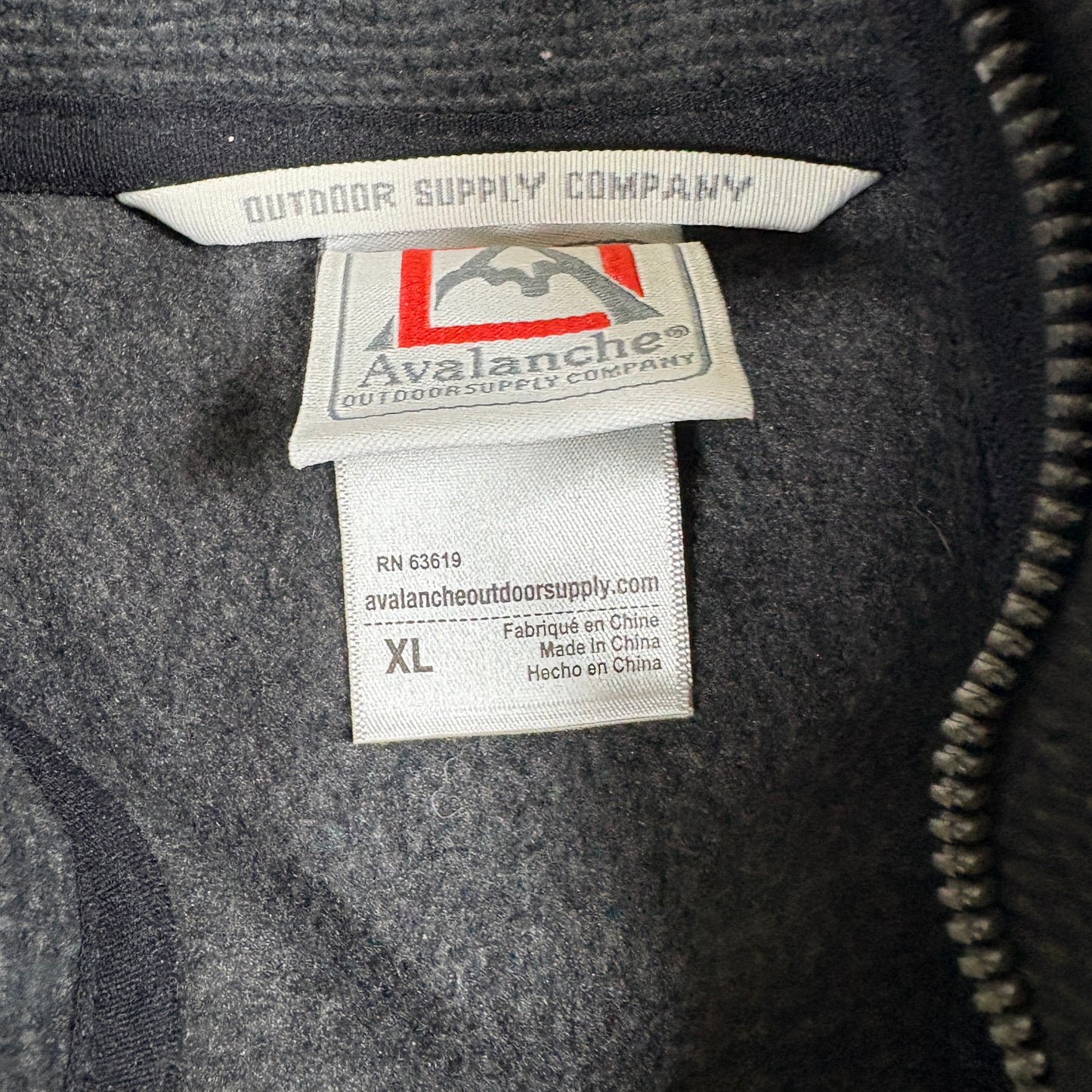 Avalanche Mens Pullover XL Black Quarter Zip Fleece Sweater Outdoor Hiking Warm