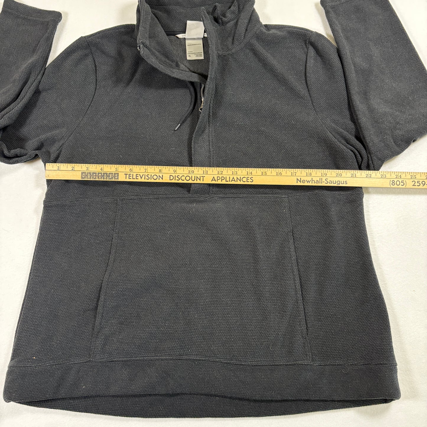 Avalanche Mens Pullover XL Black Quarter Zip Fleece Sweater Outdoor Hiking Warm