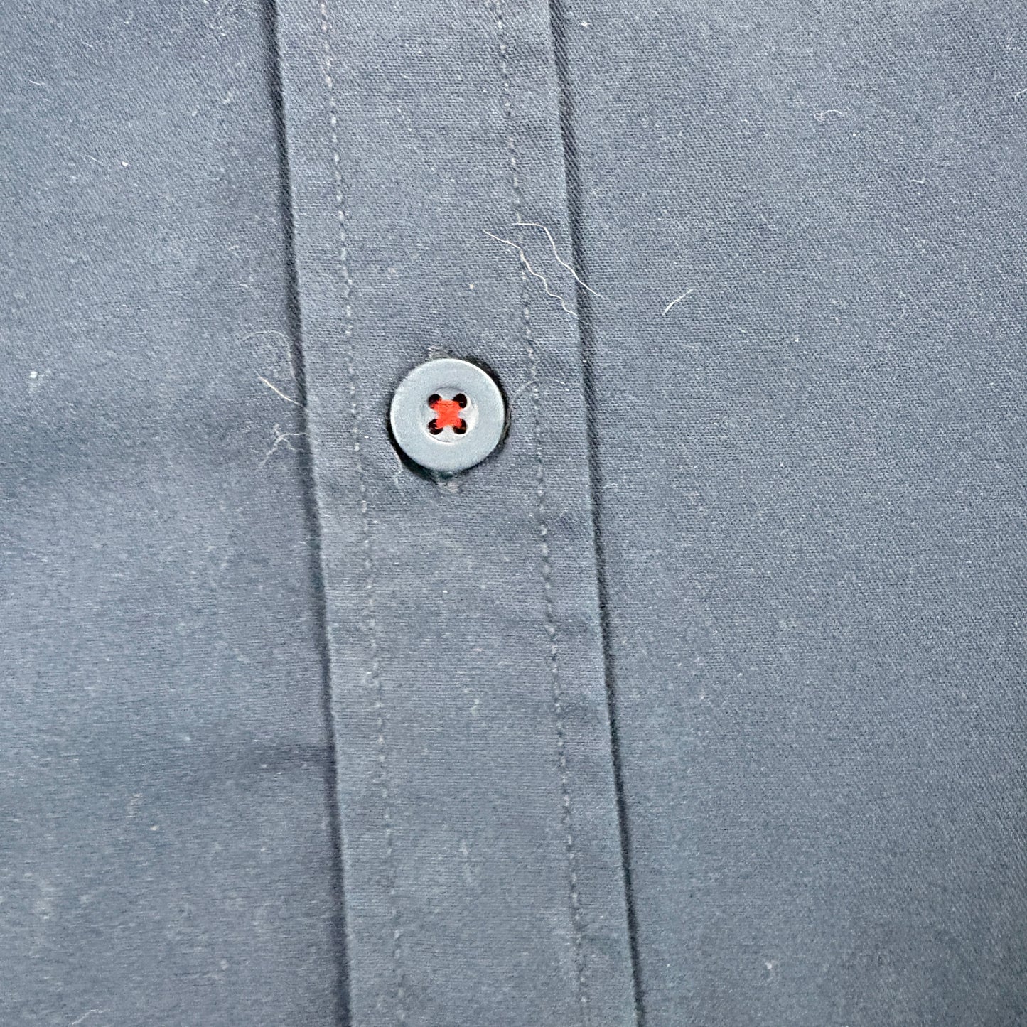 Craftsman Mens Work Shirt Medium Navy Blue Button Up Teflon Stain Resistant NWT