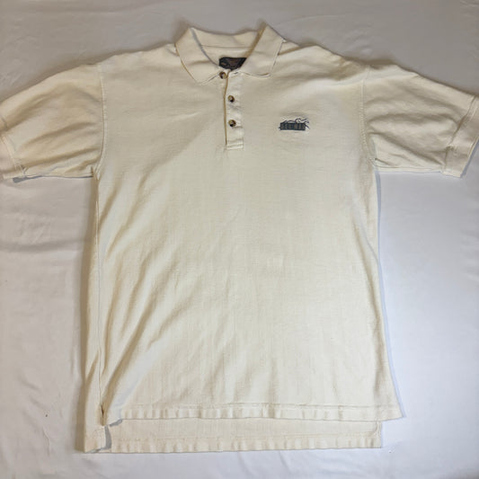Cheyenne River Polo Shirt L Beige Short Sleeve 100% Cotton Casual Outdoors