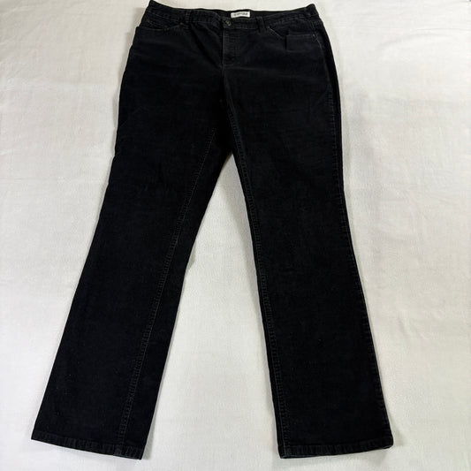 Womens Bootcut Corduroy Pants St Johns Bay Tag 12 Fits Like 34X30 Black Stretch