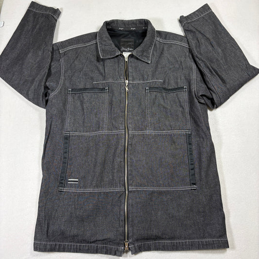 Sean John Denim Zip Jacket Mens Large Gray Workwear Streetwear Y2K Grunge