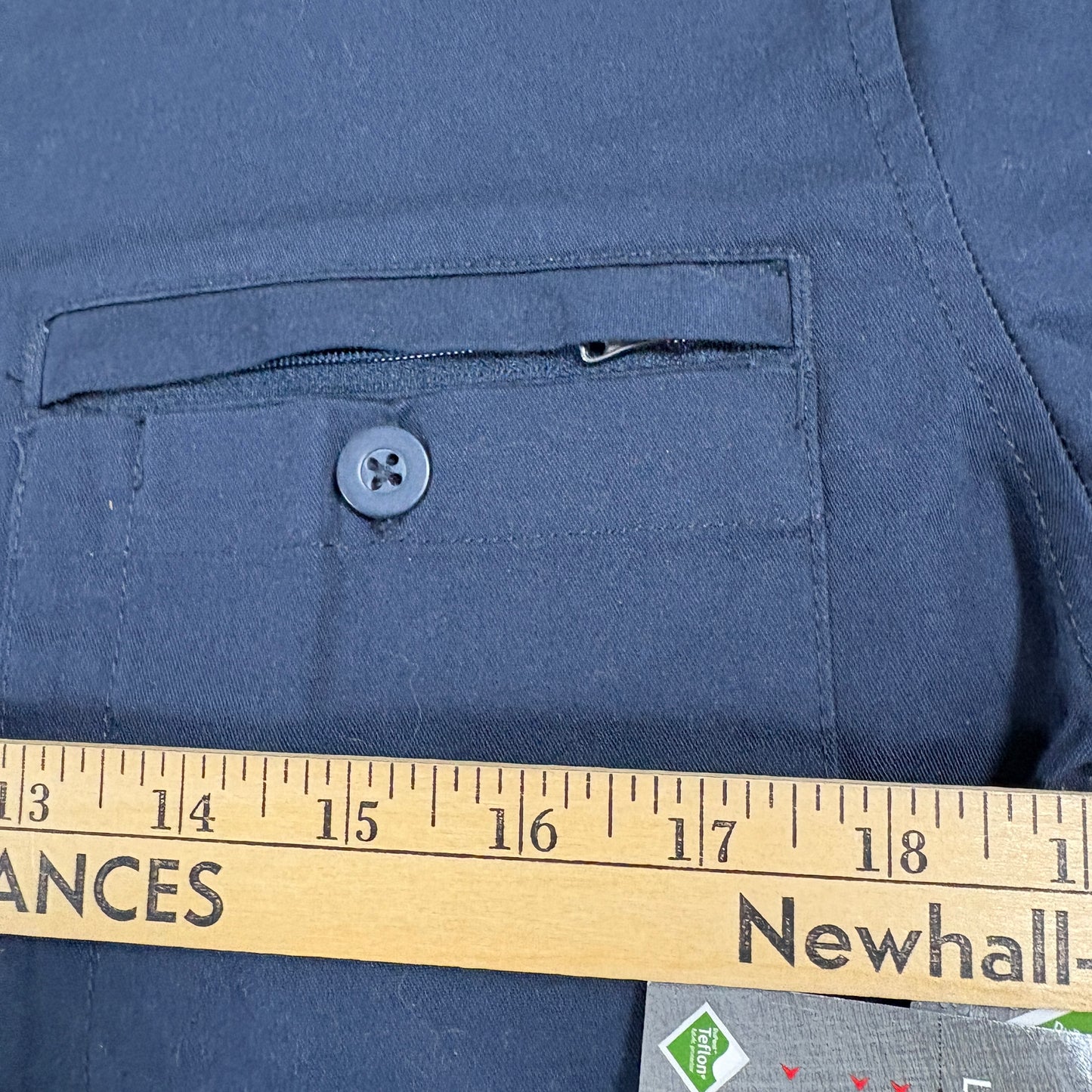 Craftsman Mens Work Shirt Medium Navy Blue Button Up Teflon Stain Resistant NWT