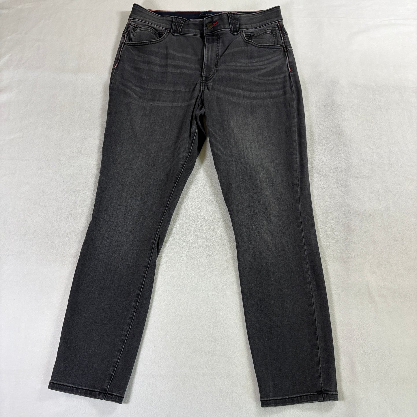 Womens Straight Leg Jeans Tommy Hilfiger Tag 12 Fit Like 32X28 Gray Wash Stretch