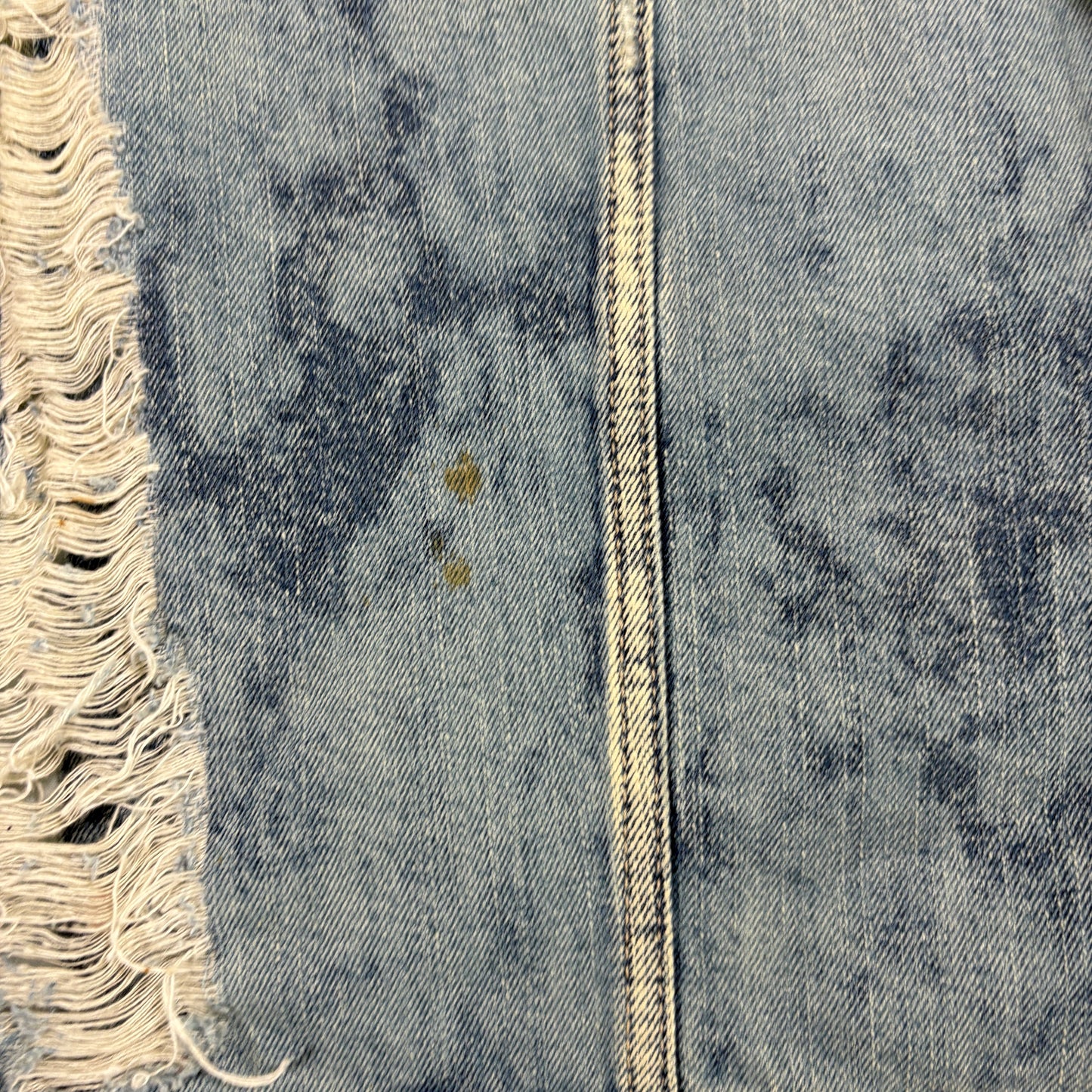 American Eagle Mens Denim Jacket XL Distressed Grunge 90s Y2K Light Wash Cross