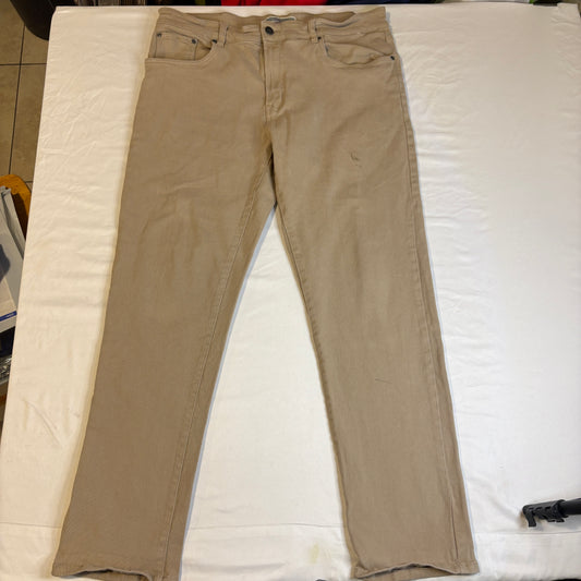 Stitches & Rivets Jeans Men’s 38x32 Tan Beige Baggy Relaxed Fit Straight Leg