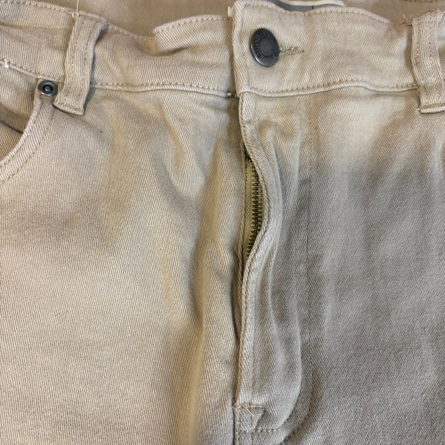 Stitches & Rivets Jeans Men’s 38x32 Tan Beige Baggy Relaxed Fit Straight Leg