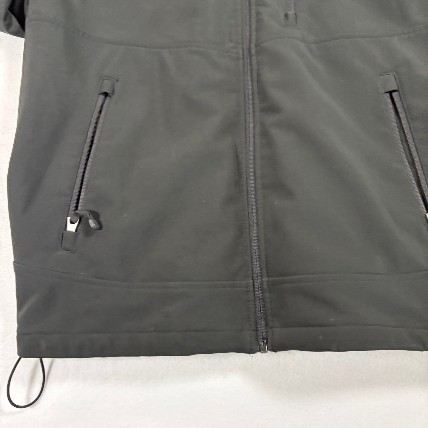 GH Bass Mens Softshell Jacket XL Black Hooded Zip Up Windbreaker Outdoor Hiking