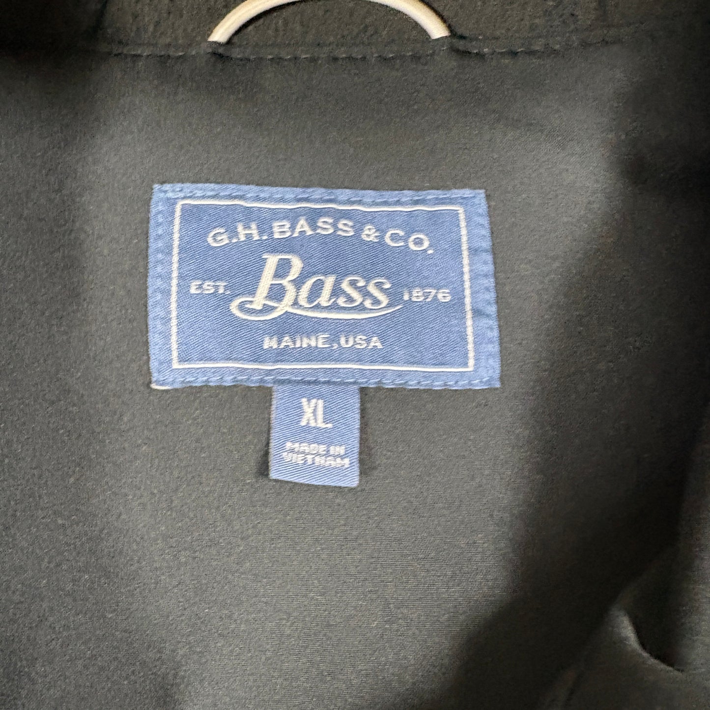 GH Bass Mens Softshell Jacket XL Black Hooded Zip Up Windbreaker Outdoor Hiking