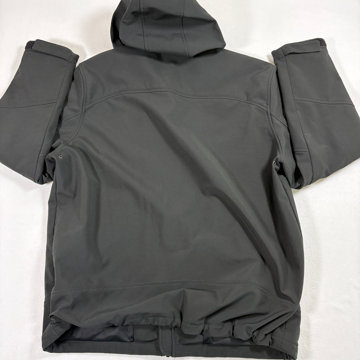 GH Bass Mens Softshell Jacket XL Black Hooded Zip Up Windbreaker Outdoor Hiking