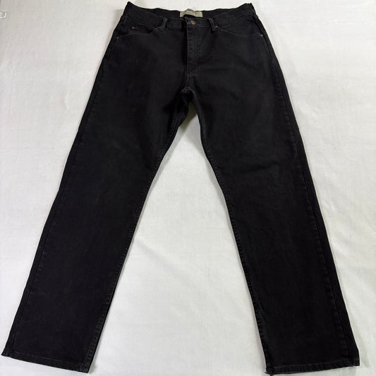 Black Straight Leg Jeans Wrangler Authentics 35x32 Fits Like 33X31 Workwear