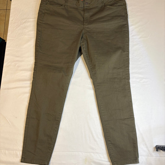 Wax Jean Butt I Love You Olive Green Skinny Pants Size 20 Women’s Stretch