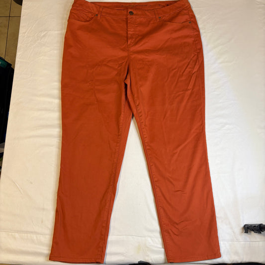 Chico’s So Slimming Girlfriend Ankle Pants Orange Size 3.5 Stretch Cotton