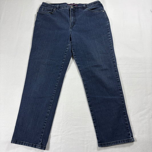 Gloria Vanderbilt Jeans Womens Size M Dark Blue Straight Leg Denim Fit Classic X