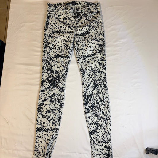J Brand Women’s Skinny Jeans Size 26 Black White Abstract Animal Print Stretch
