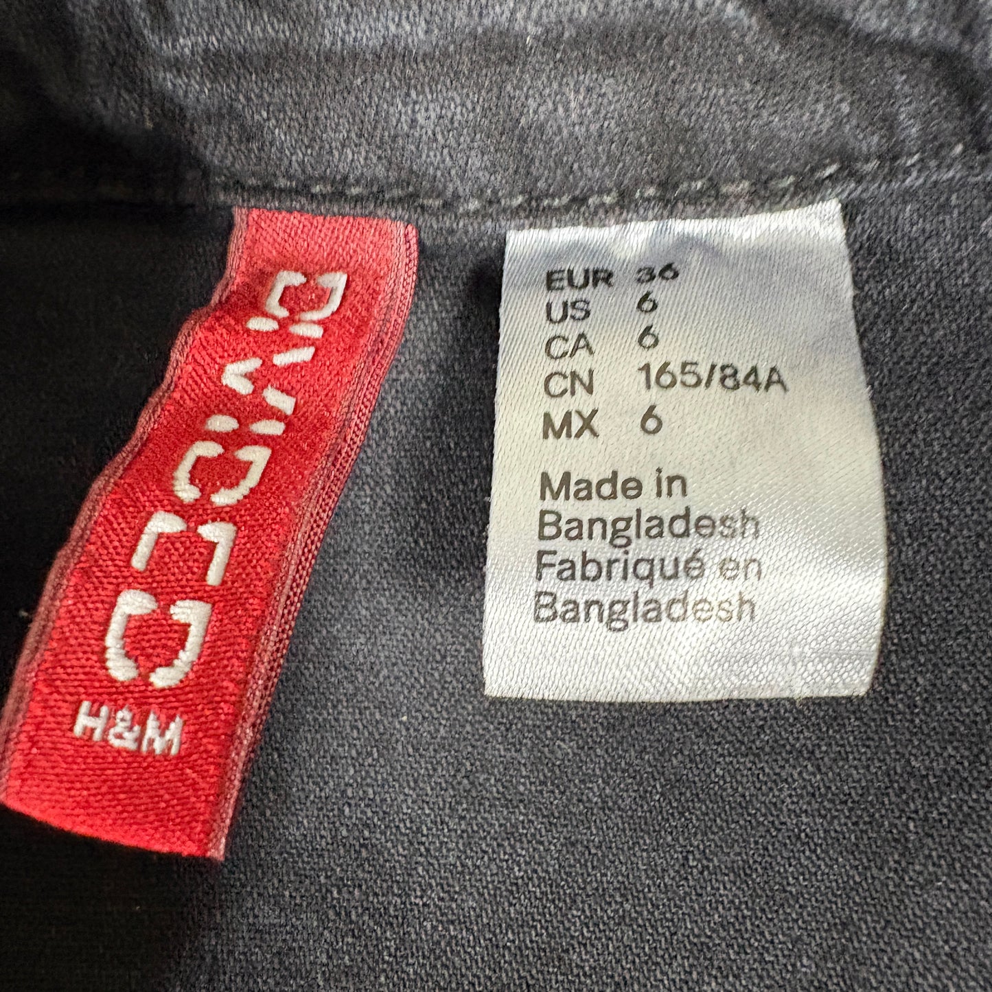 H&M Denim Shirt Womens Size 6 Black Fitted Western Button Up Y2K Grunge