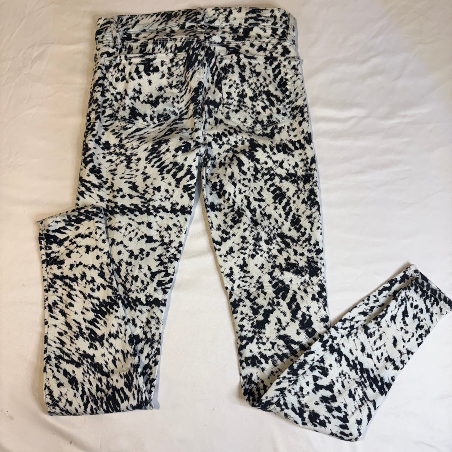 J Brand Women’s Skinny Jeans Size 26 Black White Abstract Animal Print Stretch