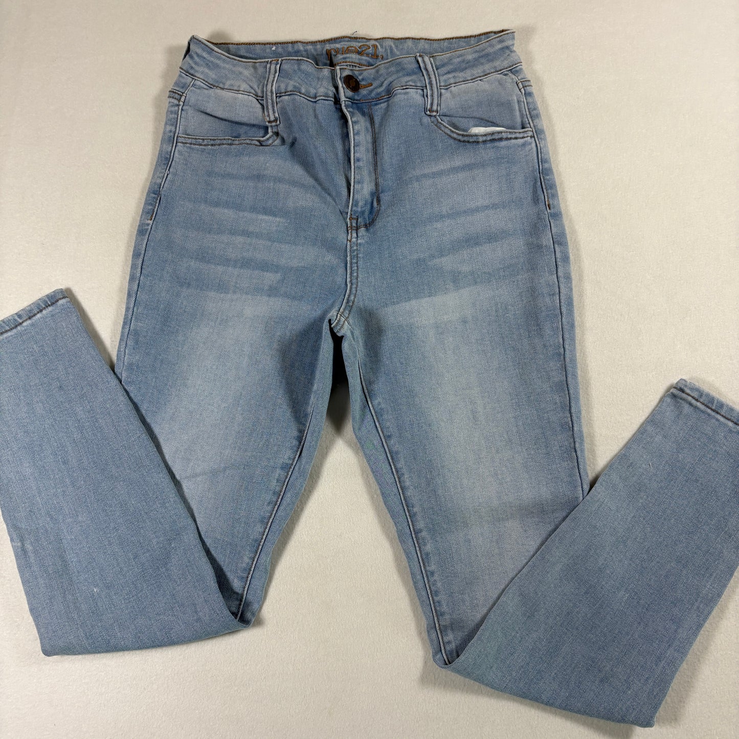Rue21 Womens Jeans 12R High Rise Jegging Light Wash Stretch Denim Y2K
