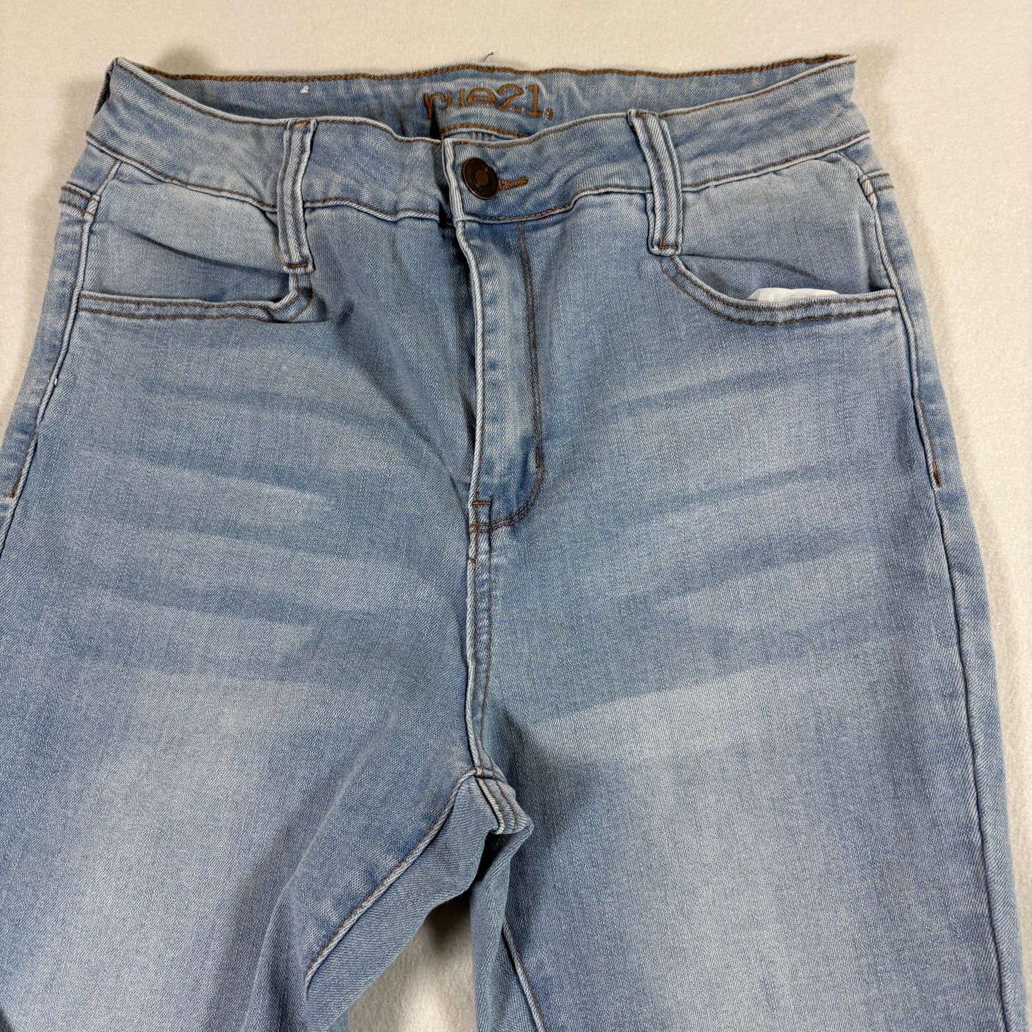 Rue21 Womens Jeans 12R High Rise Jegging Light Wash Stretch Denim Y2K