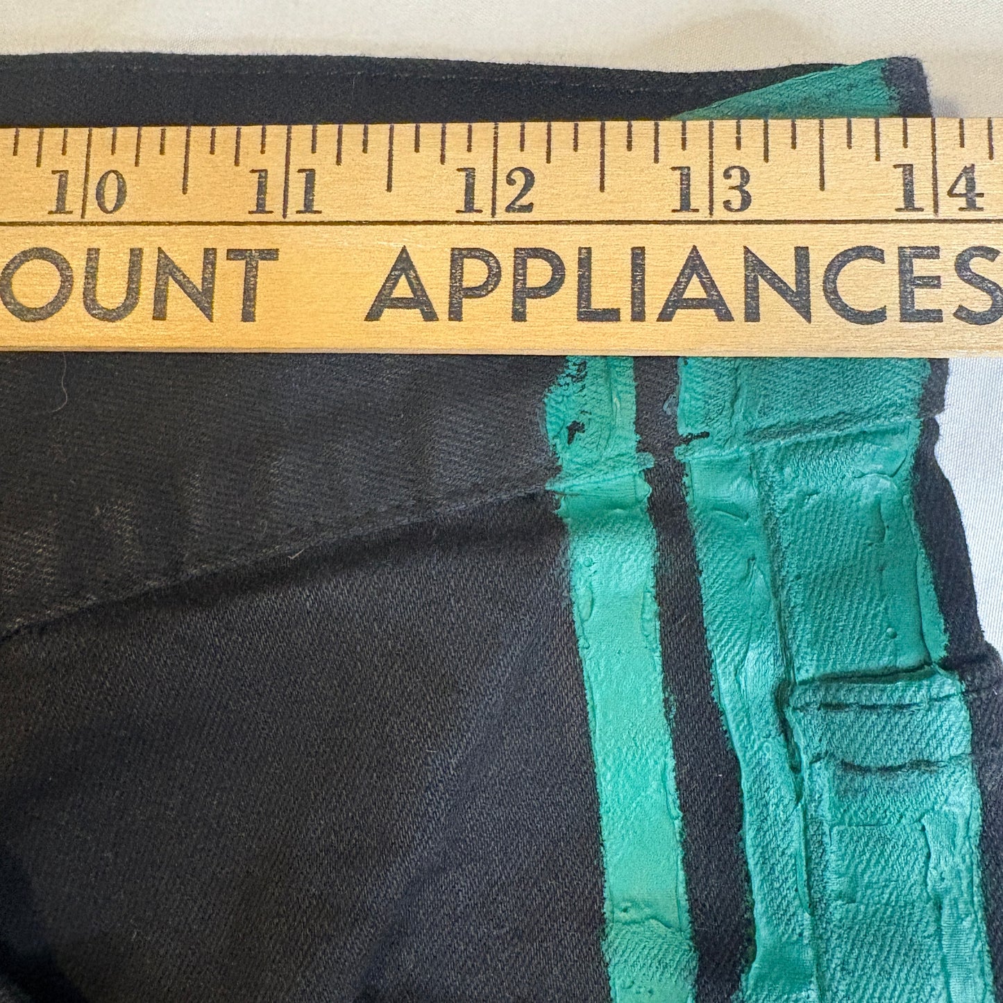 Homme + Femme Denim Wear Jeans Black Green Stripe Logo Size 30 Cotton Lycra