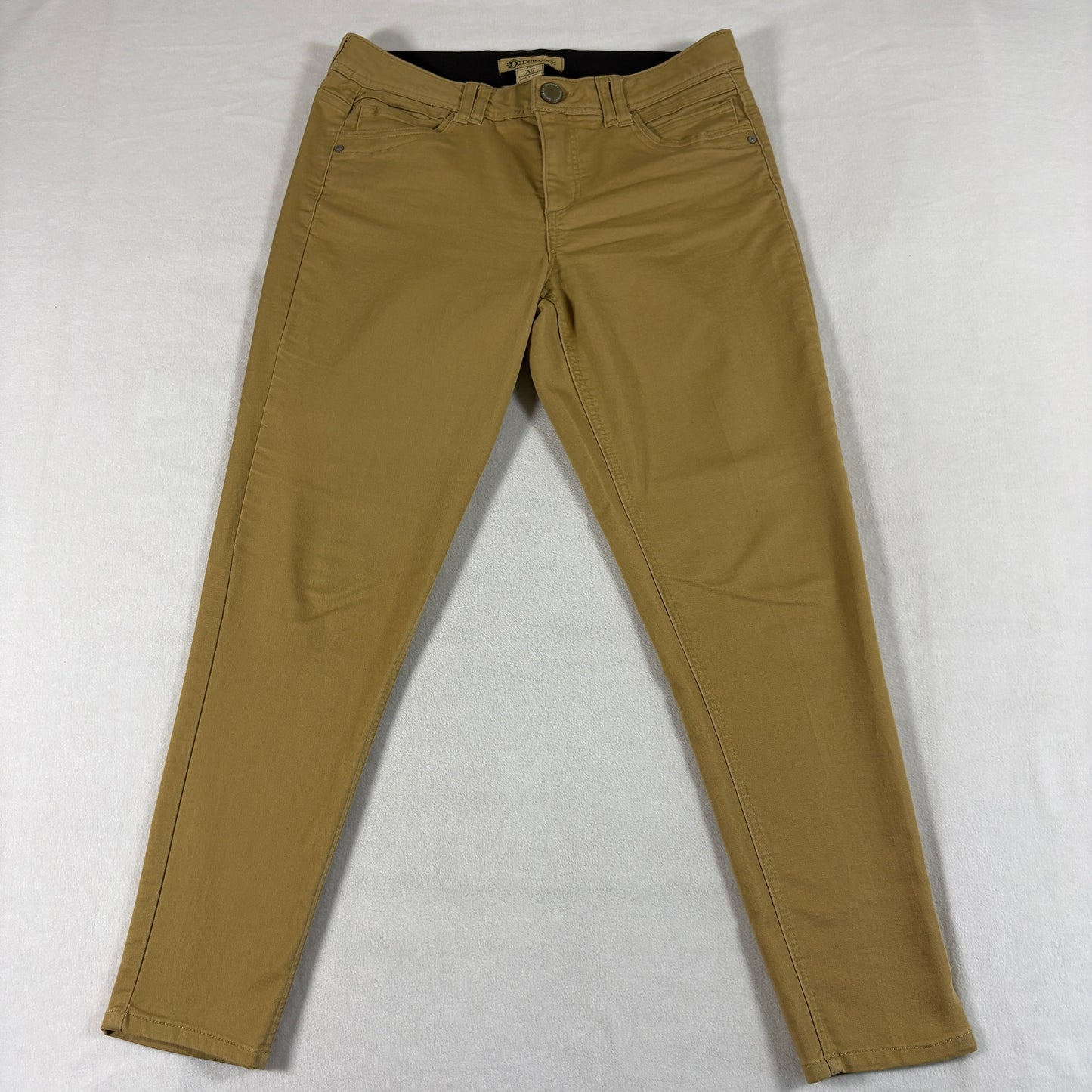 Democracy Ab Technology Womens 10 Skinny Pants Beige Stretch Mid Rise