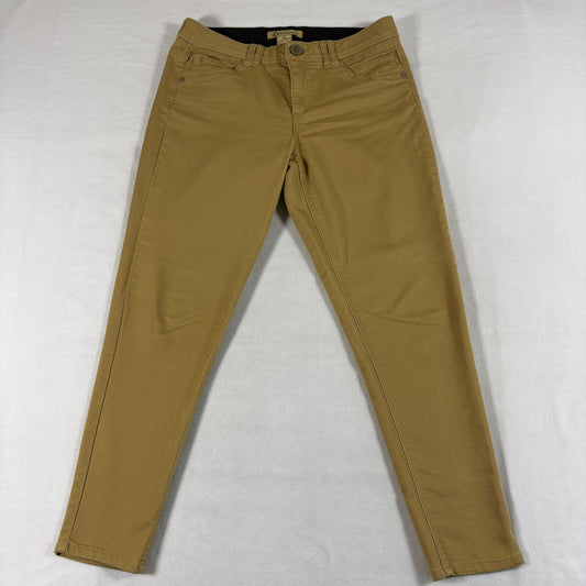 Democracy Ab Technology Womens 10 Skinny Pants Beige Stretch Mid Rise