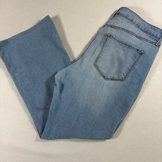 Old Navy Womens Jeans 14 High Rise Wow Flare Baggy Y2K Light Wash Distressed