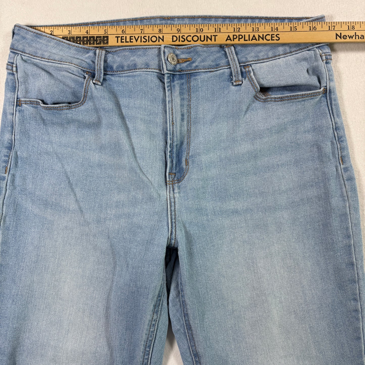 Old Navy Womens Jeans 14 High Rise Wow Flare Baggy Y2K Light Wash Distressed