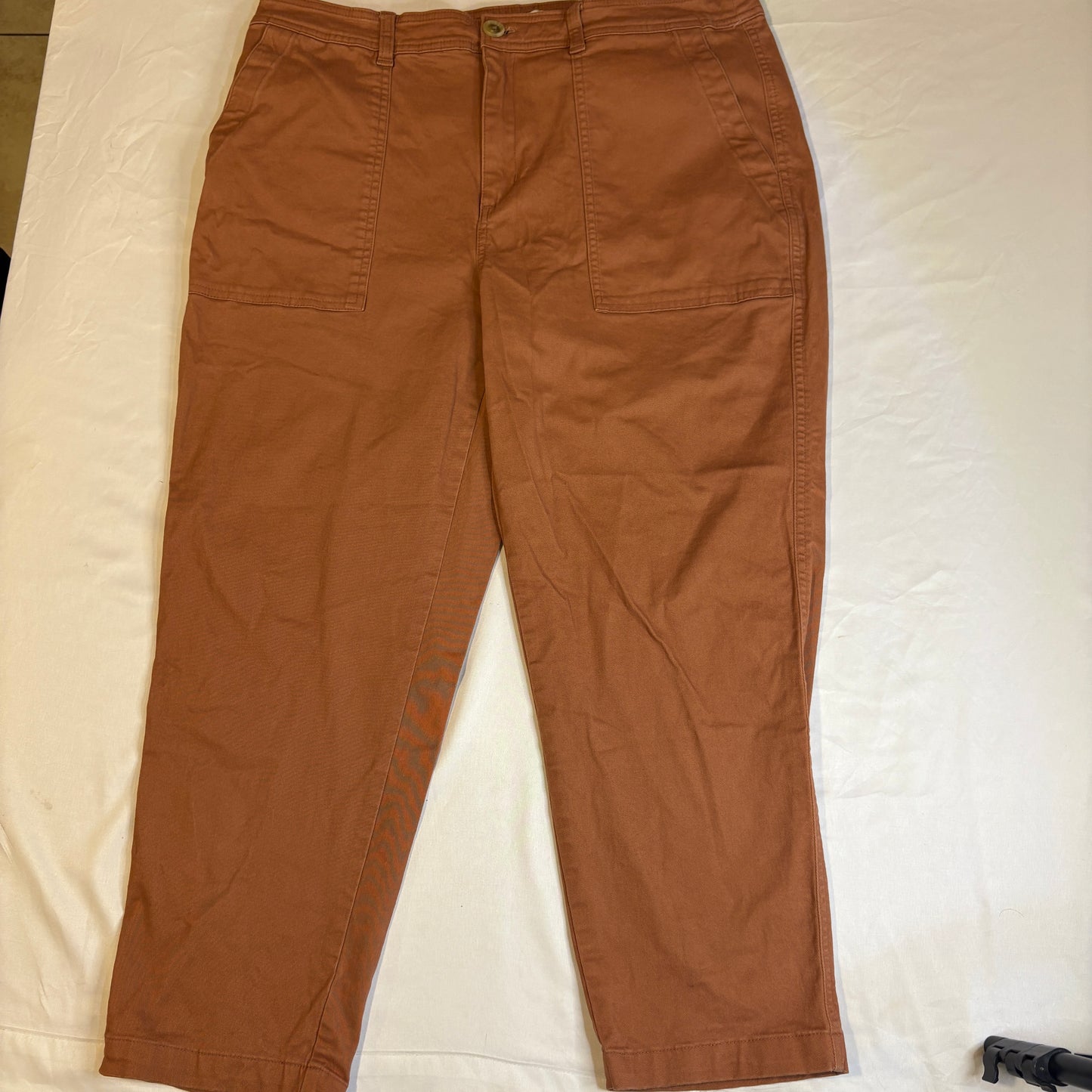 A New Day Women’s Baggy Ankle Pants Size 16 Brown Stretch Cotton Blend
