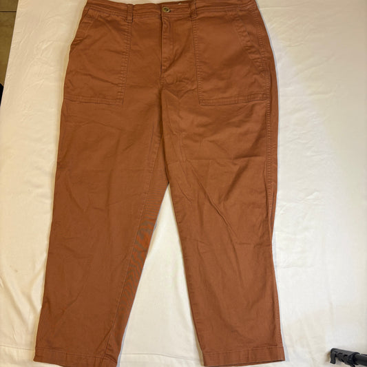 A New Day Women’s Baggy Ankle Pants Size 16 Brown Stretch Cotton Blend