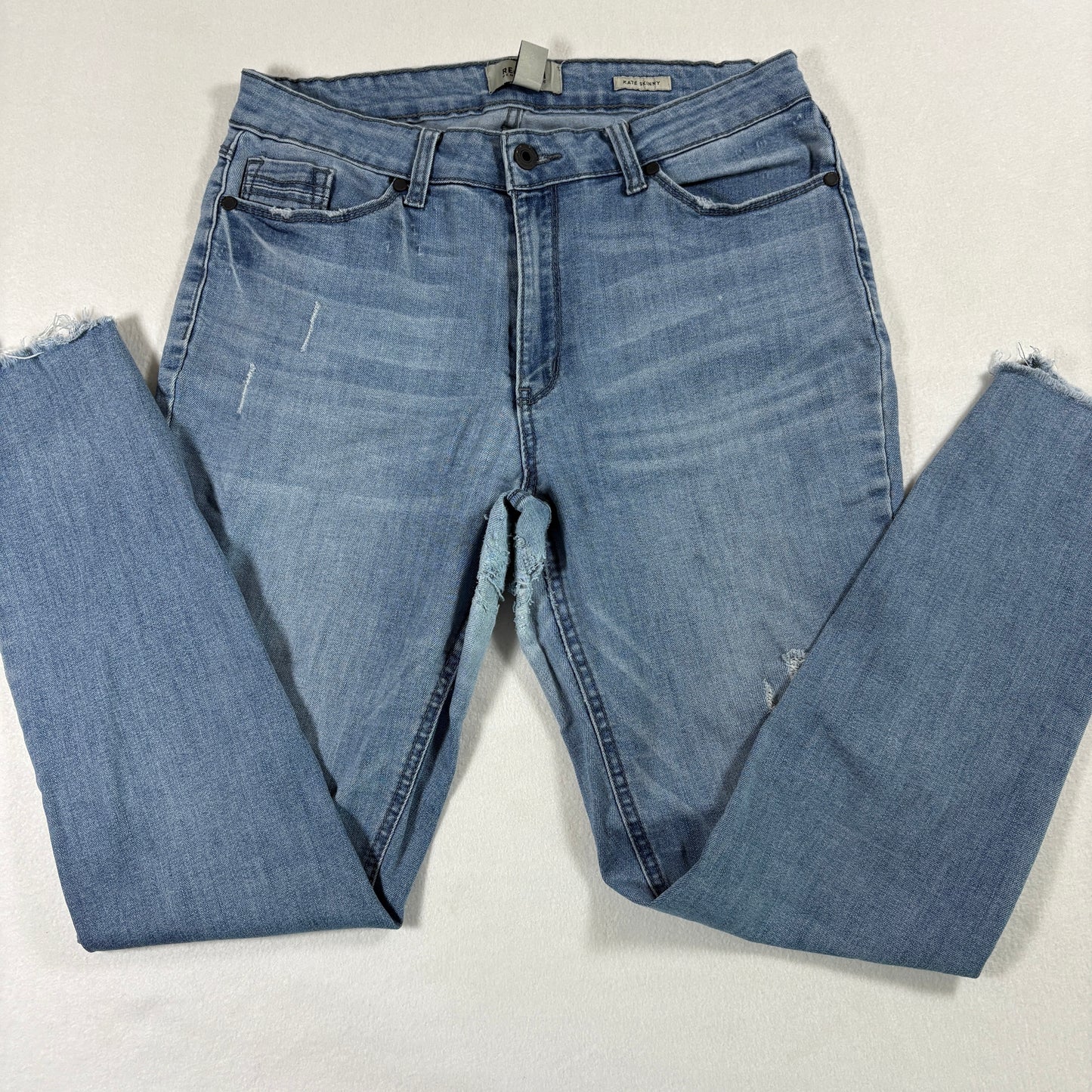 Kenneth Cole Reaction Womens Jeans 10 Kate Skinny Light Wash Y2K Distressed